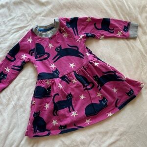Mini Boden cozy cat print sweatshirt dress 3-4yrs
